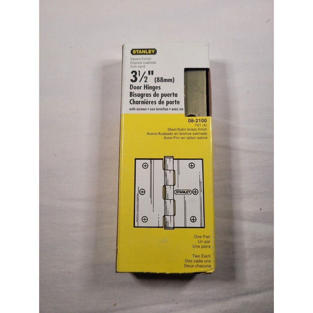 Stanley 3.5" Door Hinges 08-2100 w/ Screws Stainless Steel Brass
